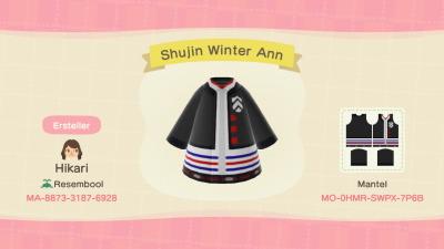 Animal Crossing Design Code: MO-0HMR-SWPX-7P6B Persona 5 Shujin Ann