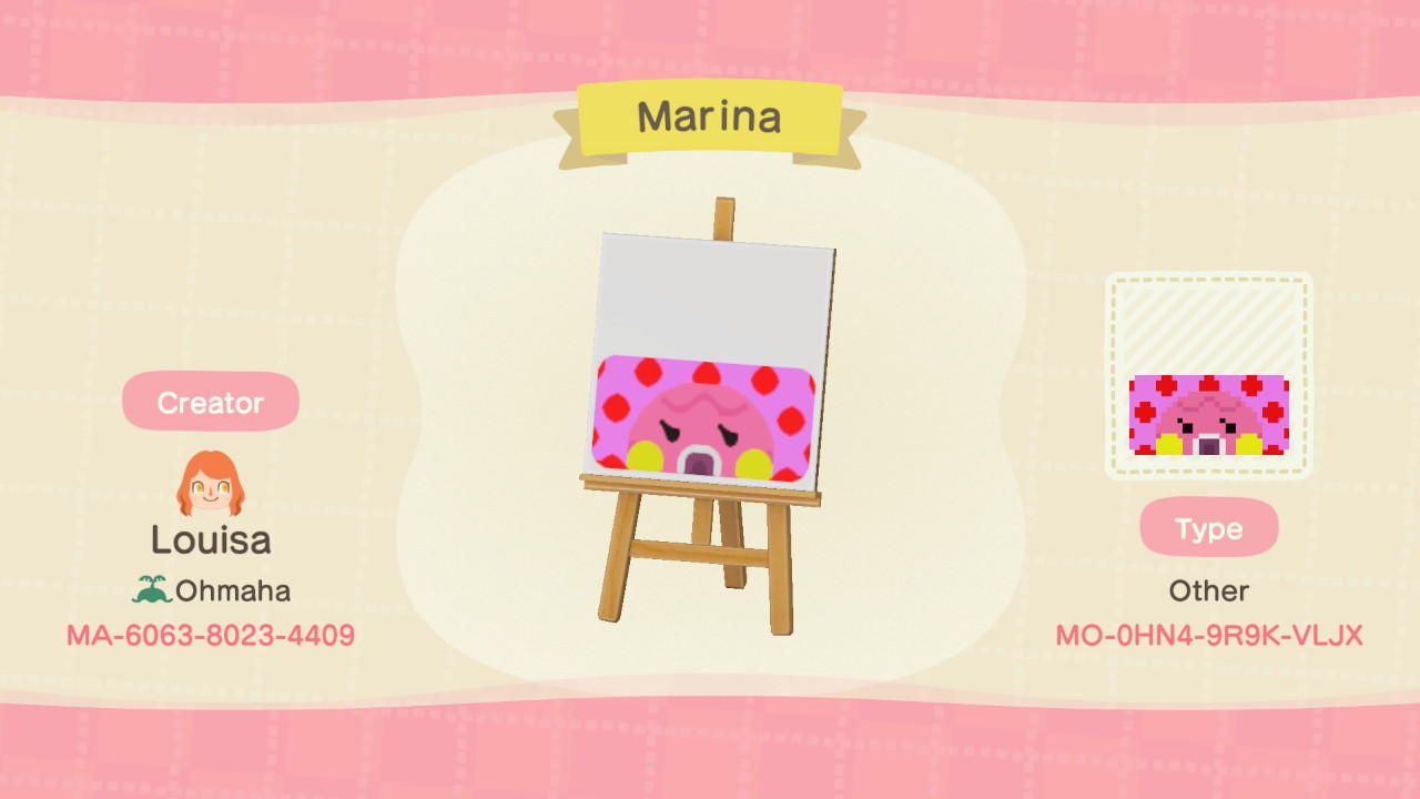Animal Crossing Design Code: MO-0HN4-9R9K-VLJX Marina