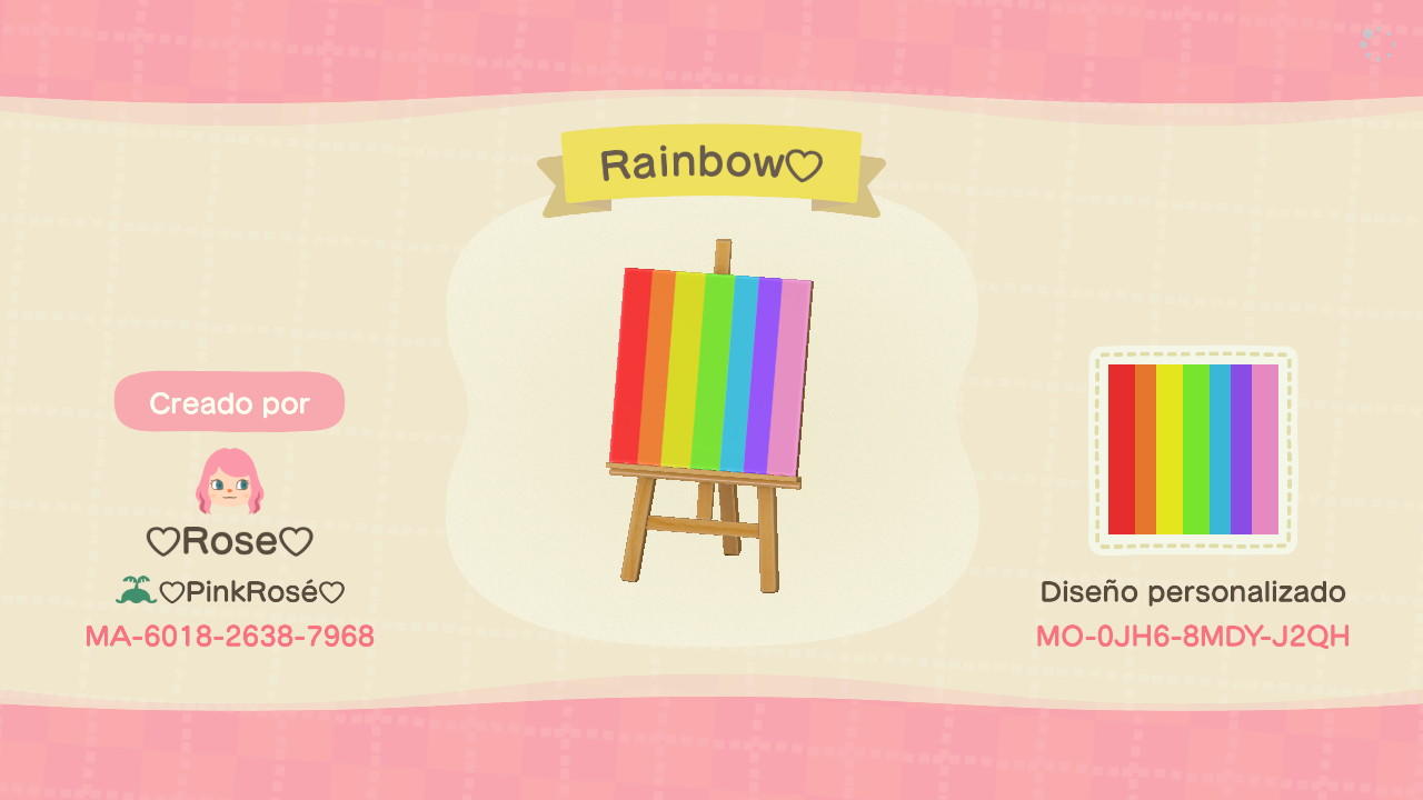 Animal Crossing Design Code: MO-0JH6-8MDY-J2HQ Rainbow