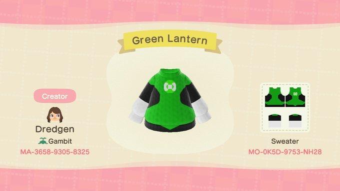 Animal Crossing Design Code: MO-0K5D-9753-NH28 Green Lantern