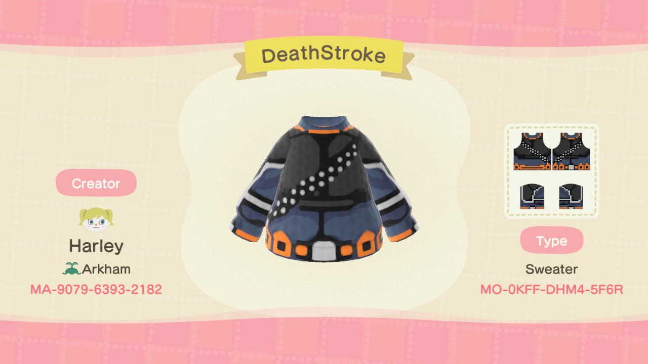 Animal Crossing Design Code: MO-0KFF-DHM4-5F6R DeathStroke