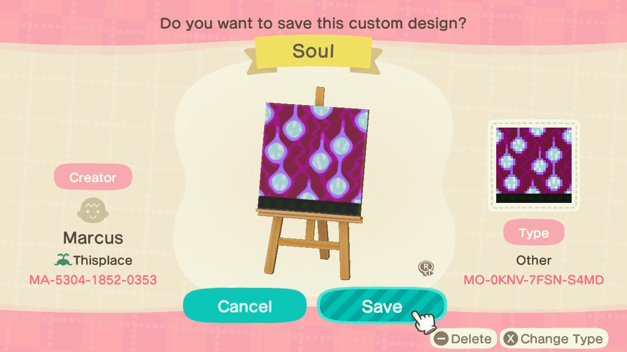 Animal Crossing Design Code: MO-0KNV-7FSN-S4MD Used Soul Stand