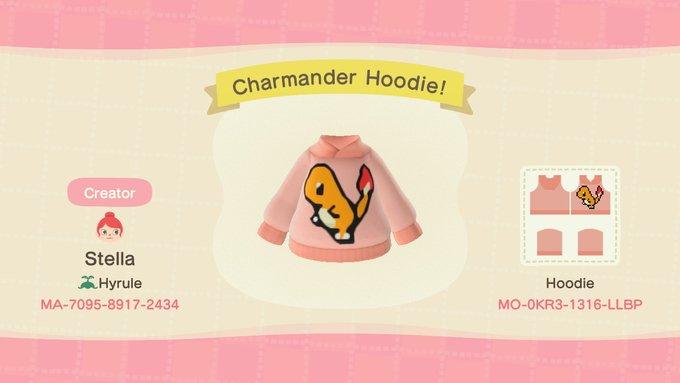 Animal Crossing Design Code: MO-0KR3-1316-LLBP Charmander Hoodie