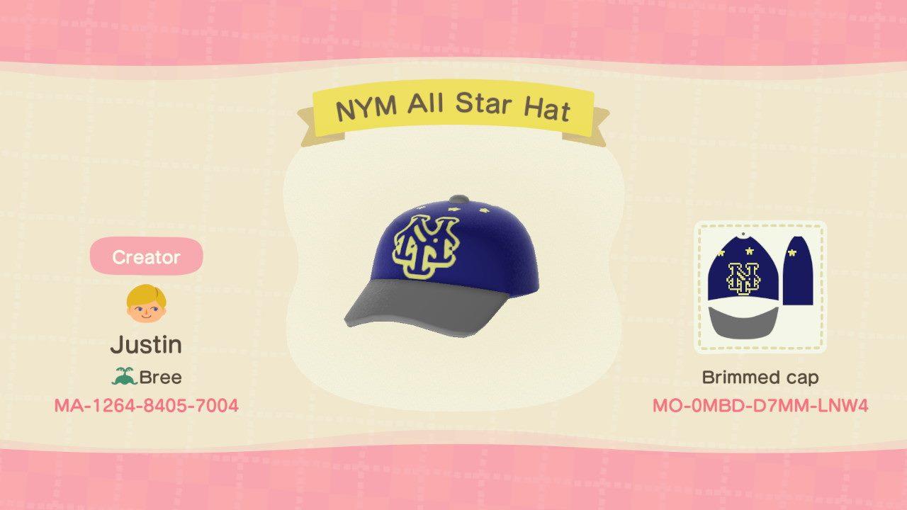Animal Crossing Design Code: MO-0MBD-D7MM-LNW4 NYM All Star Hat