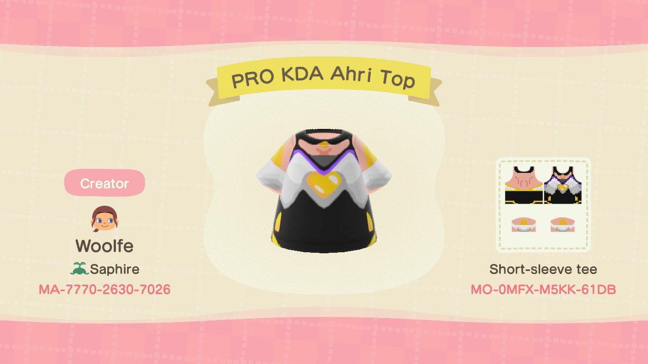 Animal Crossing Design Code: MO-0MFX-M5KK-61DB Pro KDA Ahri Top