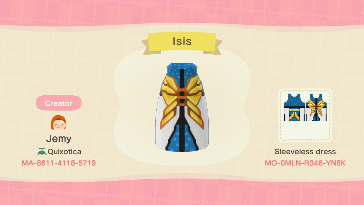 Animal Crossing Design Code: MO-0MLN-R346-YN8K Isis