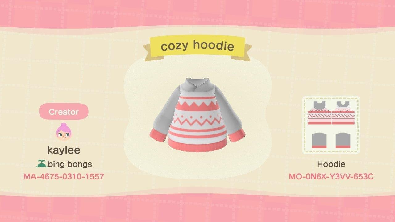 Animal Crossing Design Code: MO-0N6X-Y3VV-653C cozy hoodie
