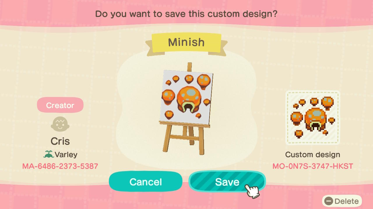 Animal Crossing Design Code: MO-0N7S-3747-HKST Minish house