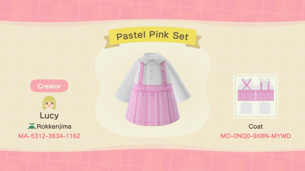 Animal Crossing Design Code: MO-0NQ0-9X8N-MYWD Pastel Pink Set