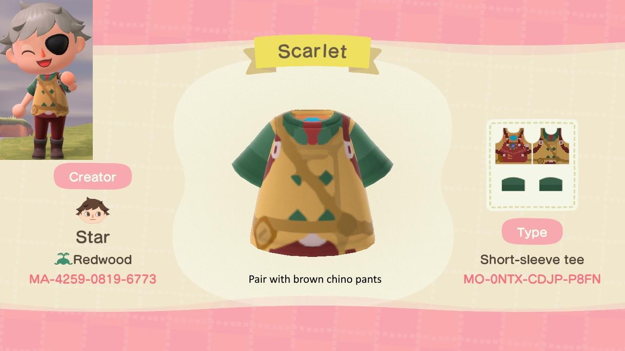 Animal Crossing Design Code: MO-0NTX-CDJP-P8FN Scarlet