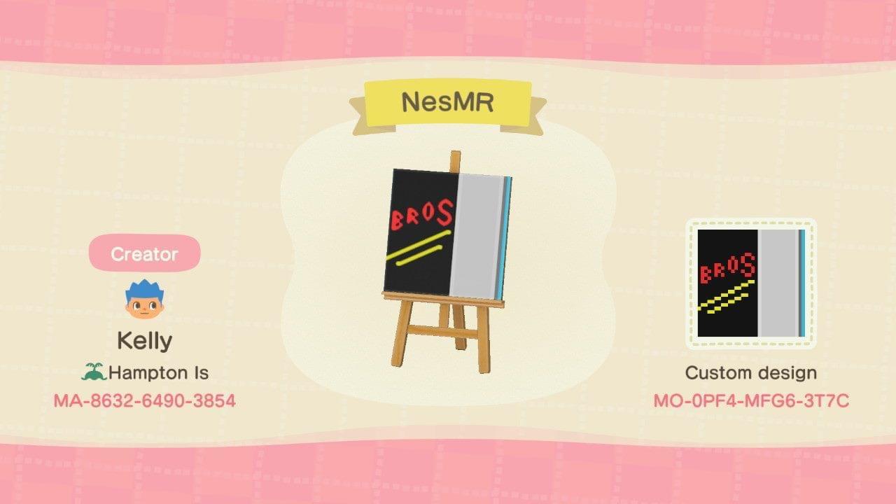 Animal Crossing Design Code: MO-0PF4-MFG6-3T7C Mario NES MR
