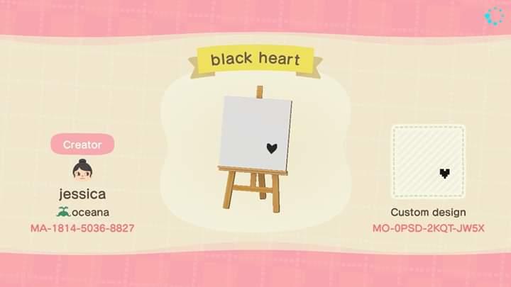 Animal Crossing Design Code: MO-0PSD-2KQT-JW5X black heart