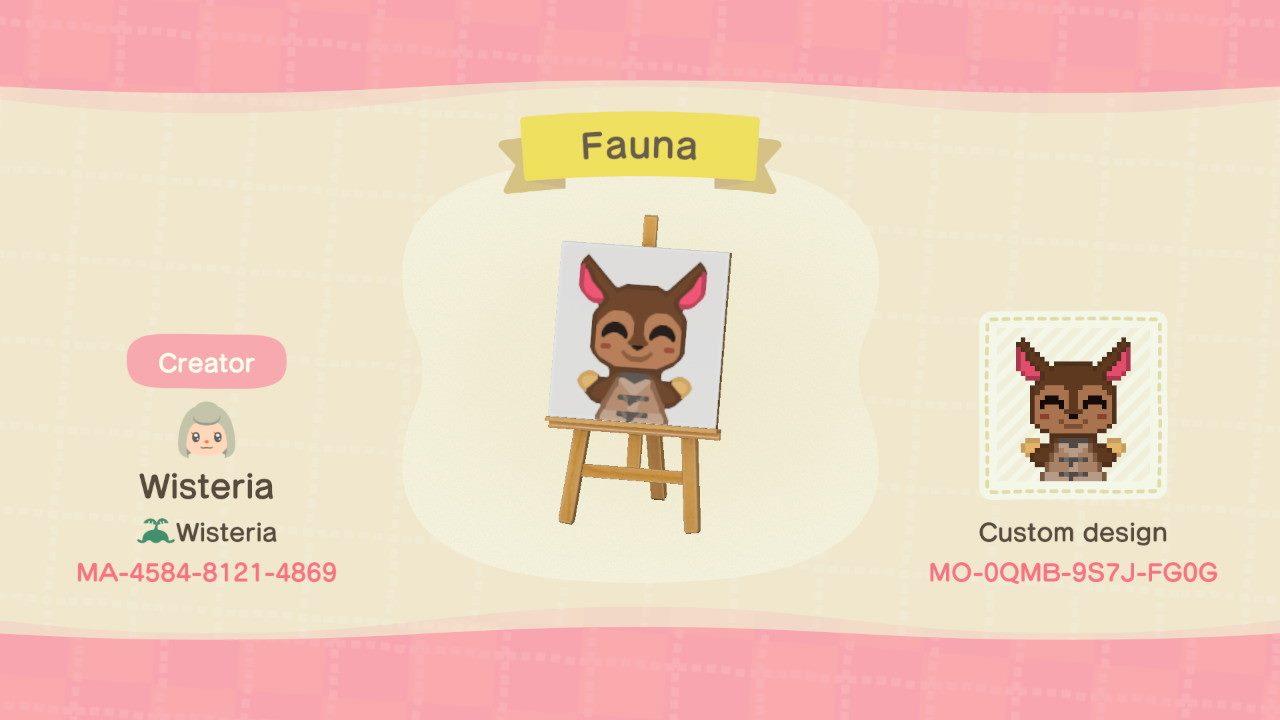 Animal Crossing Design Code: MO-0QMB-9S7J-FG0G Fauna