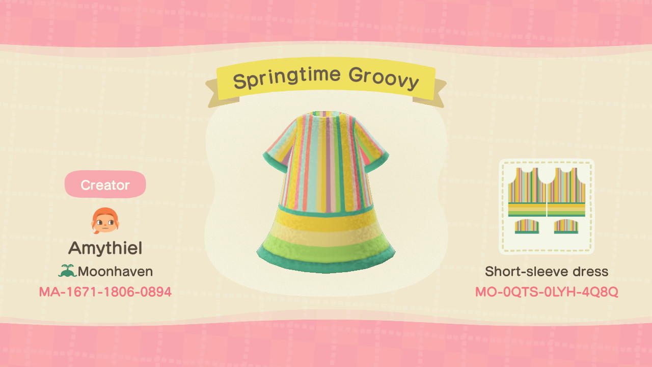 Animal Crossing Design Code: MO-0QTS-0LYH-4Q8Q Springtime Groovy