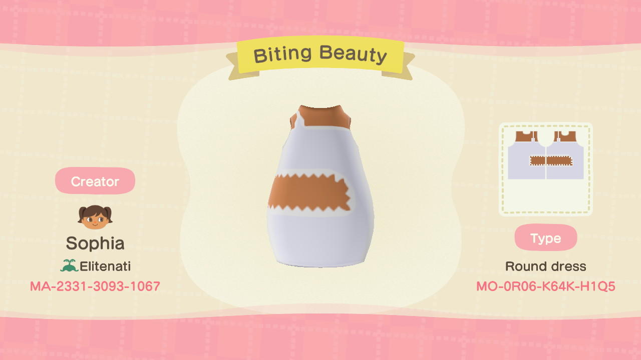 Animal Crossing Design Code: MO-0R06-K64K-H1Q5 Biting Beauty (6)