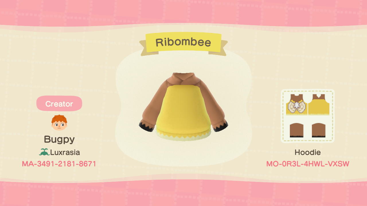 Animal Crossing Design Code: MO-0R3L-4HWL-VXSW Ribombee
