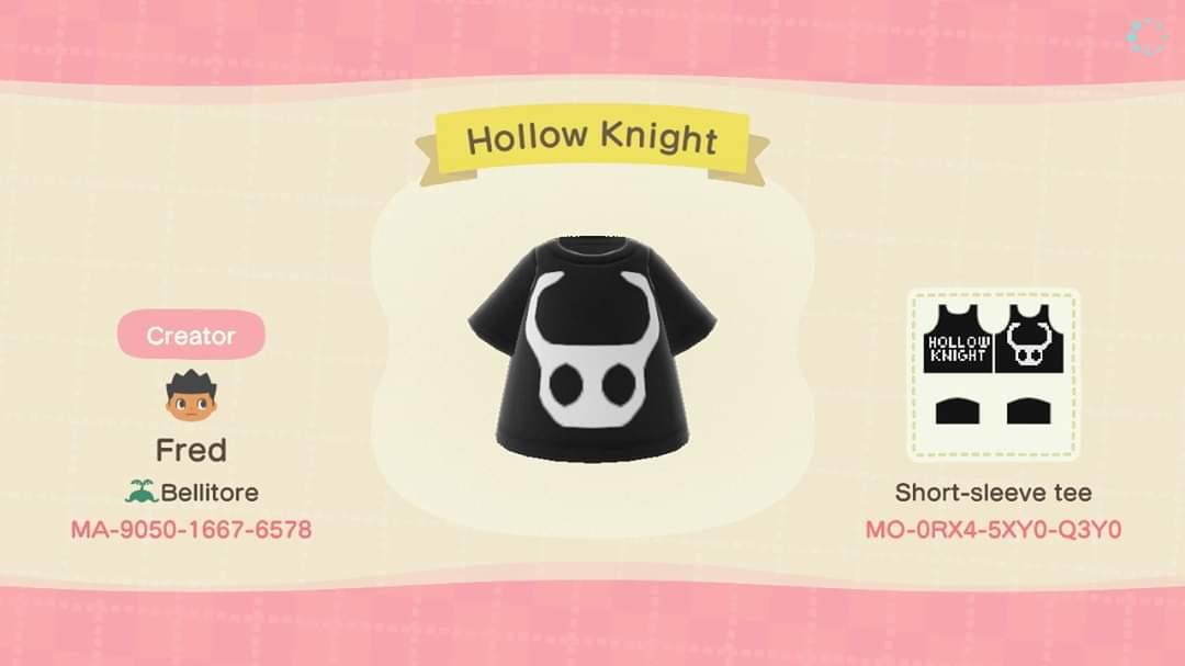 Animal Crossing Design Code: MO-0RX4-5XY0-Q3Y0 Hollow Knight TShirt