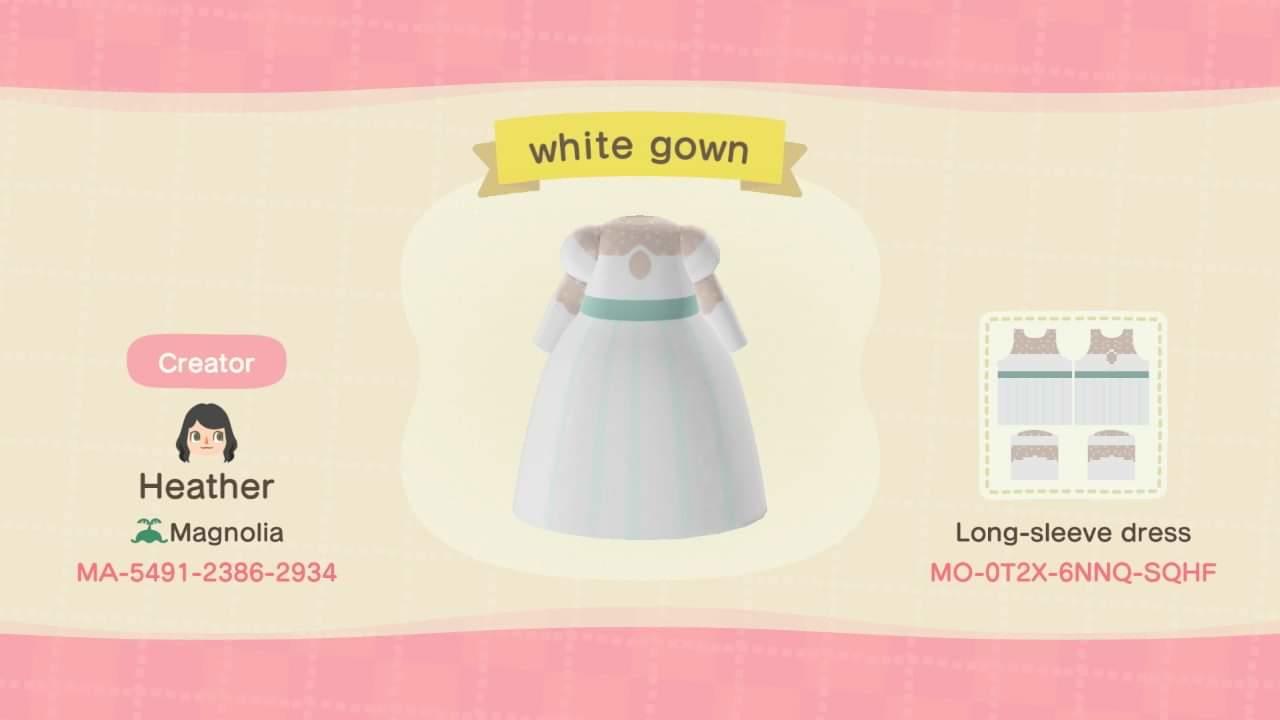 Animal Crossing Design Code: MO-0T2X-6NNQ-SQHF White Gown