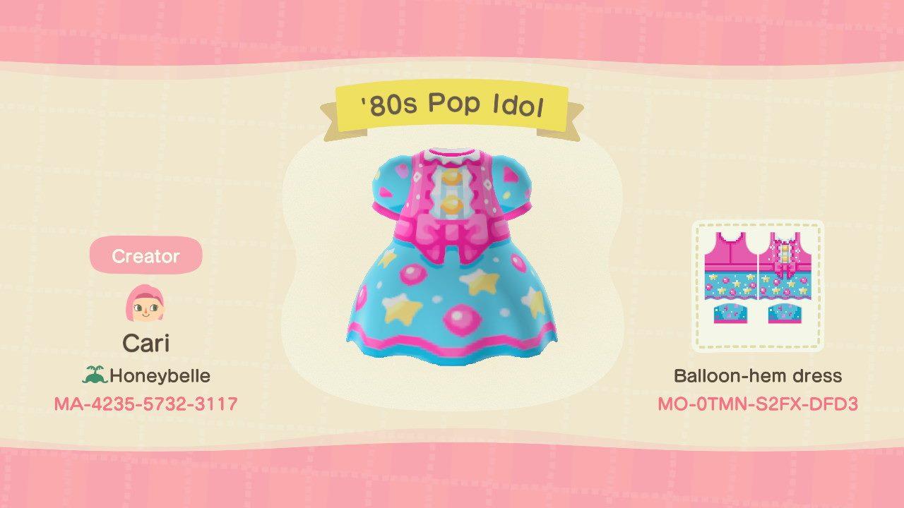 Animal Crossing Design Code: MO-0TMN-S2FX-DFD3 ‘80s Pop Idol