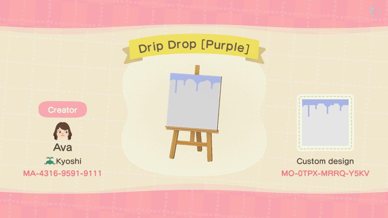 Animal Crossing Design Code: MO-0TPX-MRRQ-Y5KV Drip Drop [Purple]