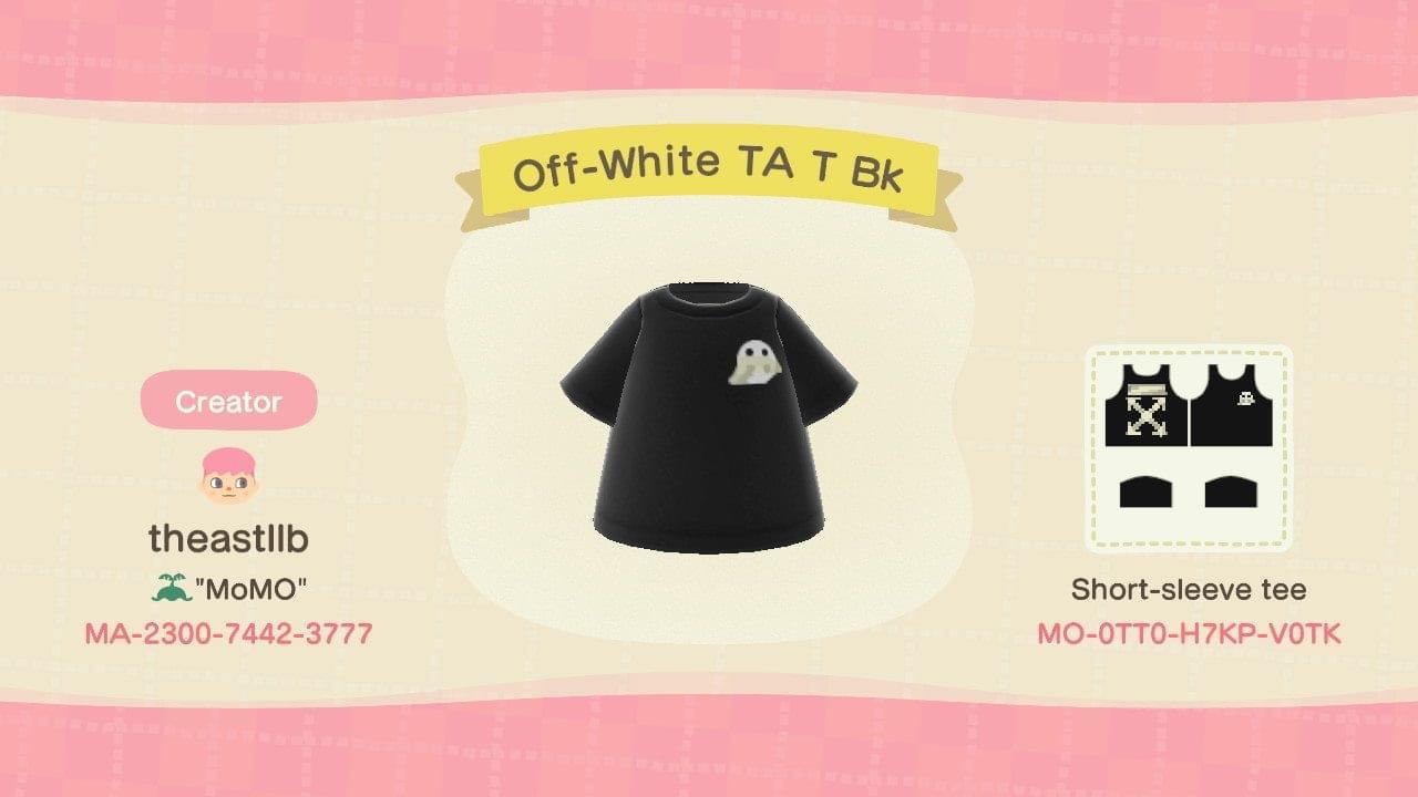 Animal Crossing Design Code: MO-0TT0-H7KP-V0TK Off-White Tape T