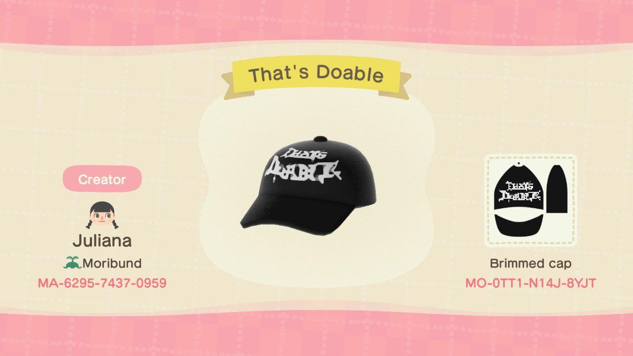 Animal Crossing Design Code: MO-0TT1-N14J-8YJT Metalocalypse Hat