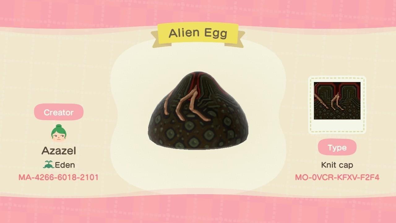 Animal Crossing Design Code: MO-0VCR-KFXV-F2F4 Alien Egg