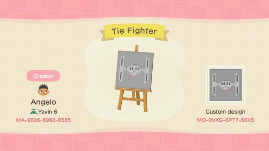Animal Crossing Design Code: MO-0VXG-6PT7-56X5 Tie Fighter