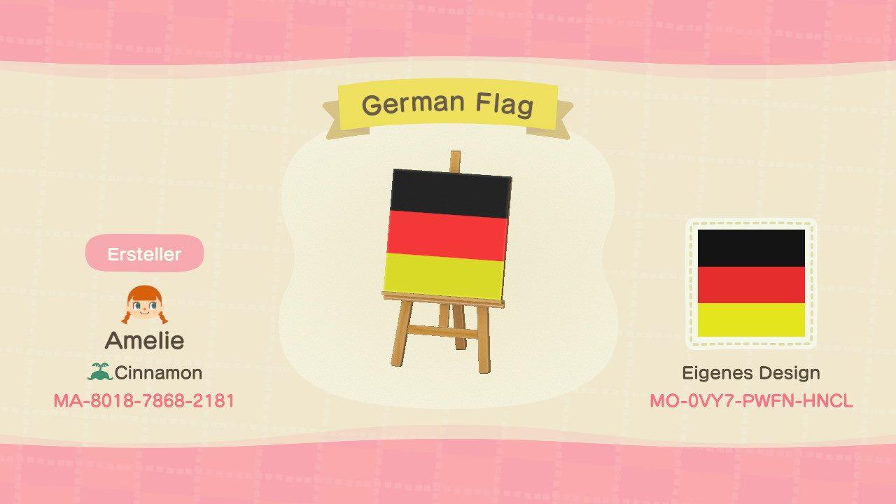 Animal Crossing Design Code: MO-0VY7-PWFN-HNCL German Flag