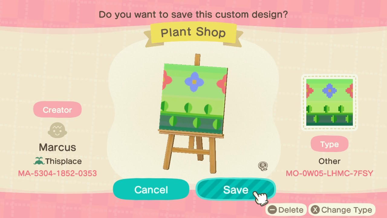Animal Crossing Design Code: MO-0W05-LHMC-7FSY Plant Shop