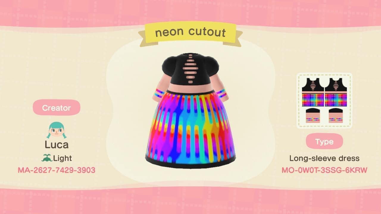 Animal Crossing Design Code: MO-0W0T-3SSG-6KRW Neon cutout