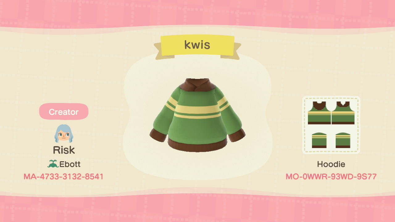 Animal Crossing Design Code: MO-0WWR-93WD-9S77 kris dreemurr