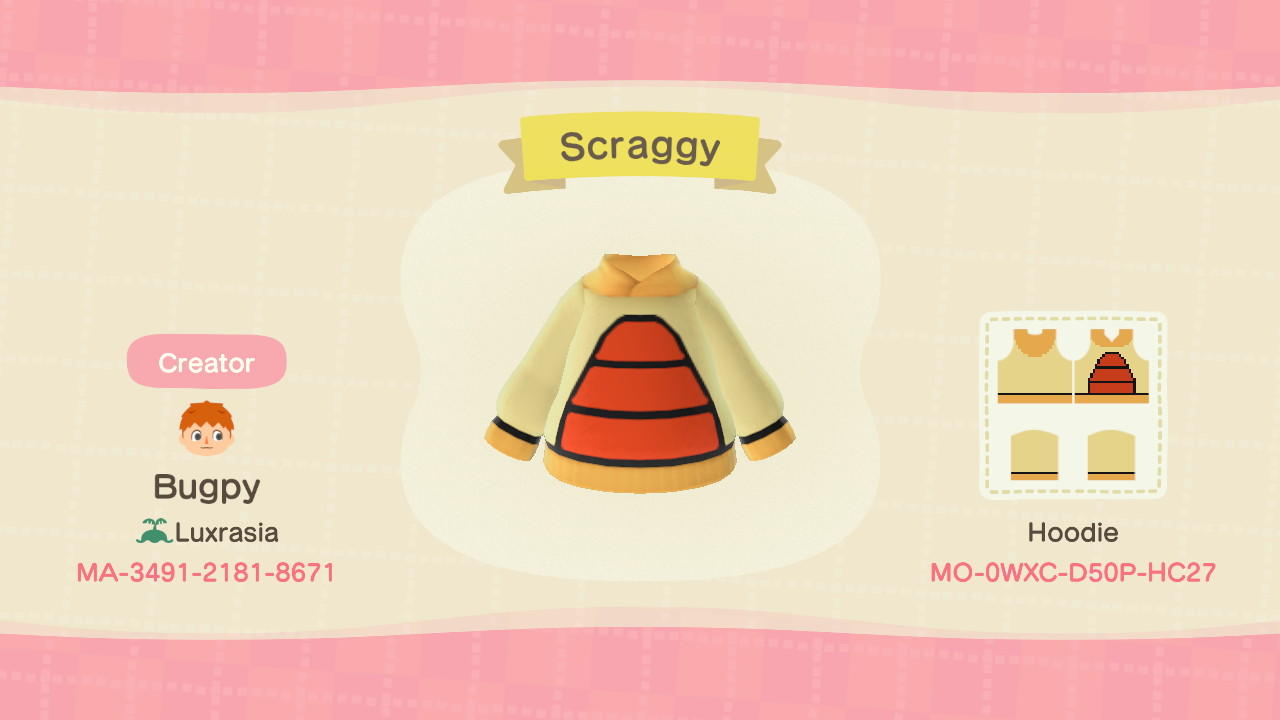 Animal Crossing Design Code: MO-0WXC-D50P-HC27 Scraggy