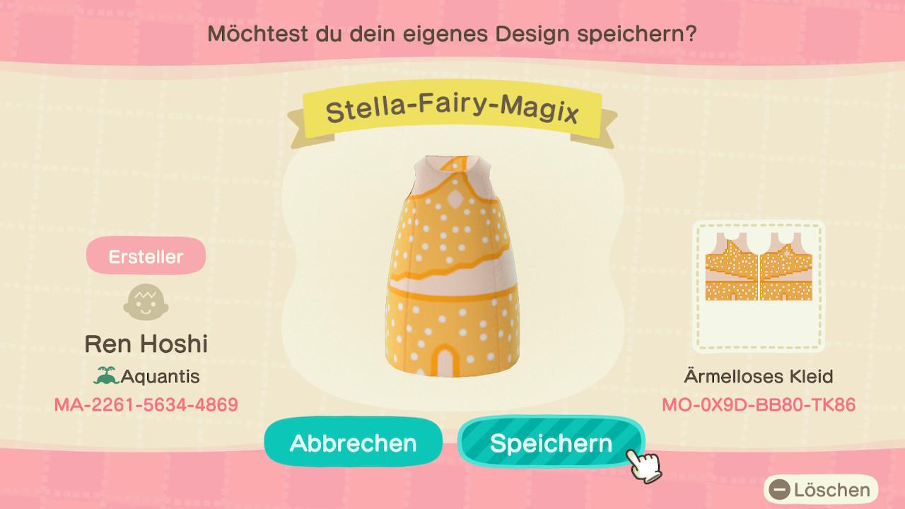 Animal Crossing Design Code: MO-0X9D-BB80-TK86 Stella-Fairy-Magix