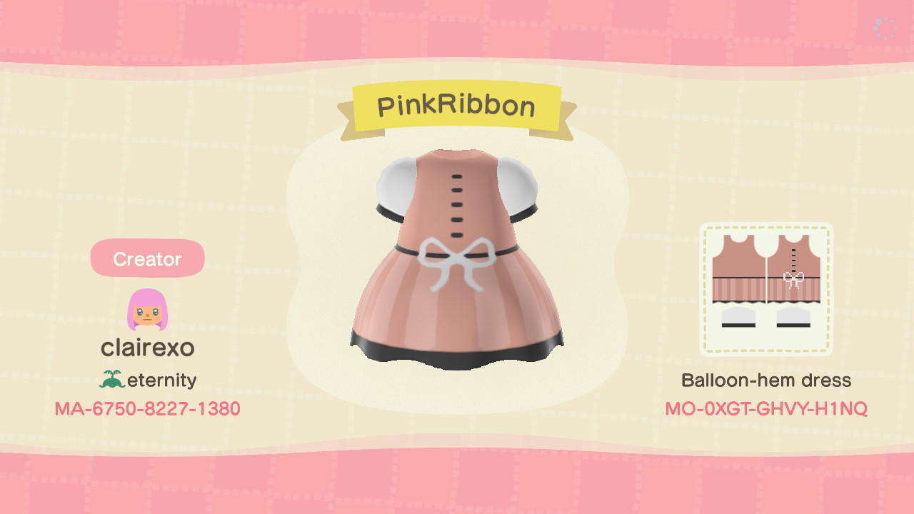 Animal Crossing Design Code: MO-0XGT-GHVY-H1NQ PinkRibbon