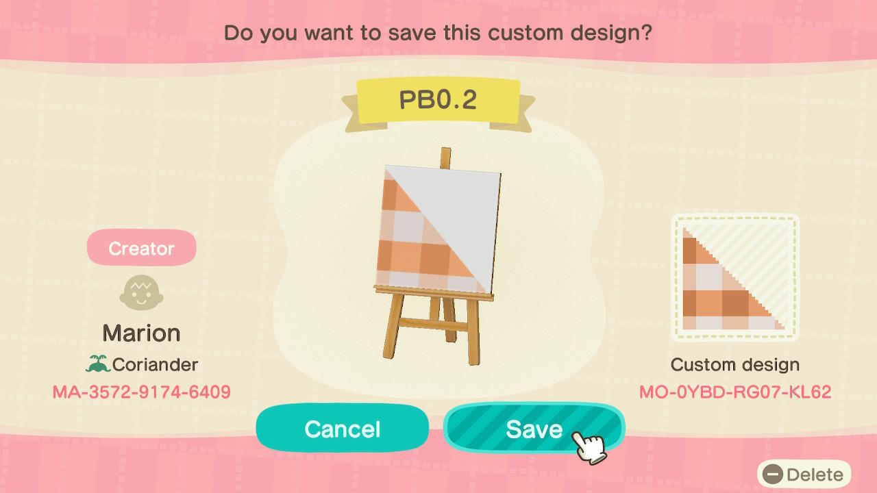 Animal Crossing Design Code: MO-0YBD-RG07-KL62 Picnic Blanket PB0.2