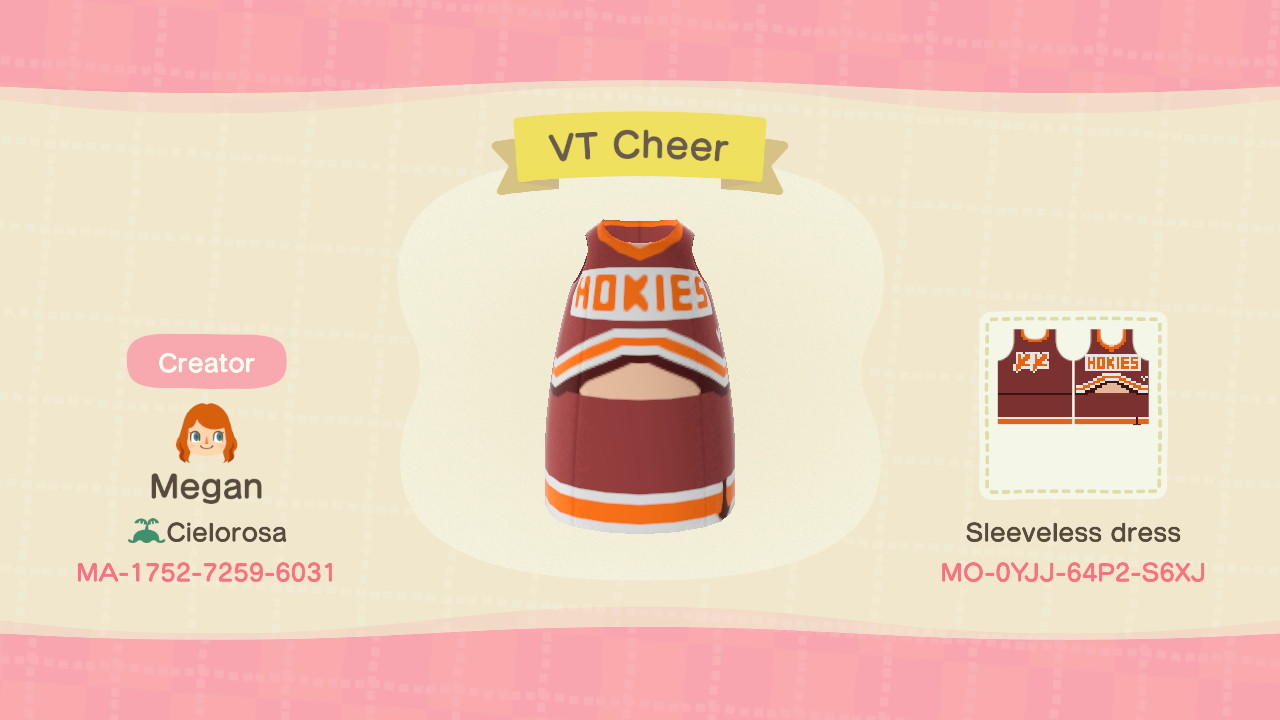 Animal Crossing Design Code: MO-0YJJ-64P2-S6XJ VT Cheer