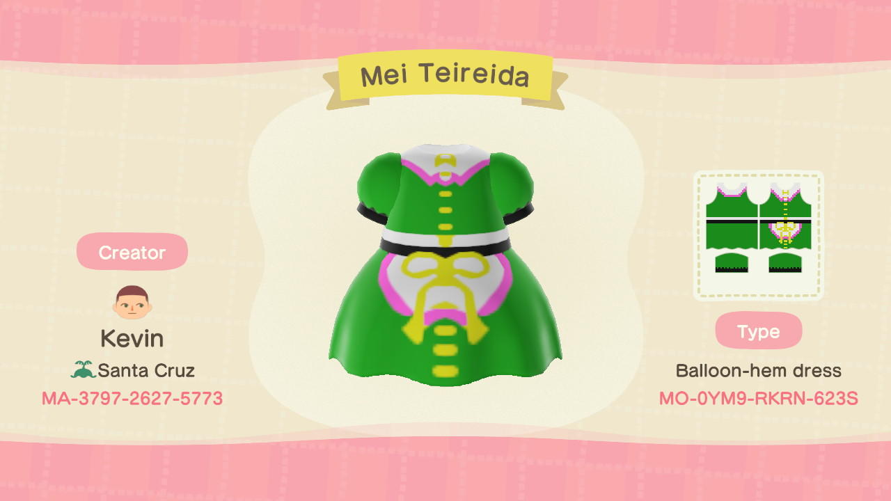 Animal Crossing Design Code: MO-0YM9-RKRN-623S Touhou Mai Teireida