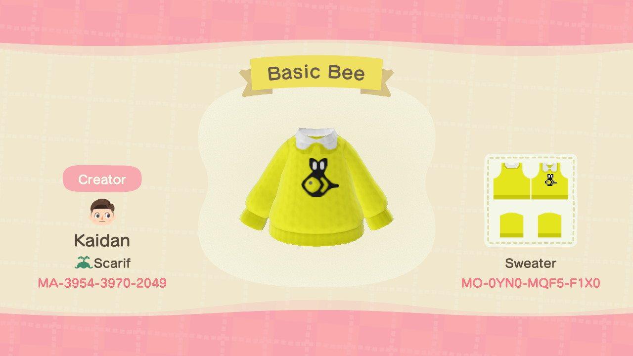 Animal Crossing Design Code: MO-0YN0-MQF5-F1X0 Basic Bee