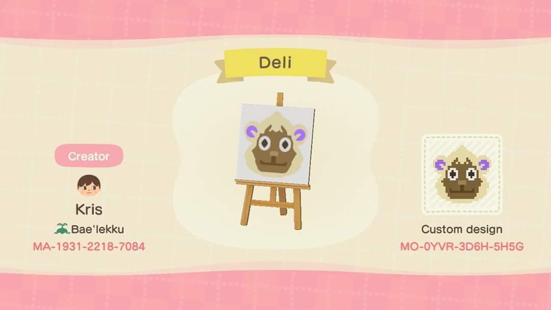 Animal Crossing Design Code: MO-0YVR-3D6H-5H5G Deli Head Picture
