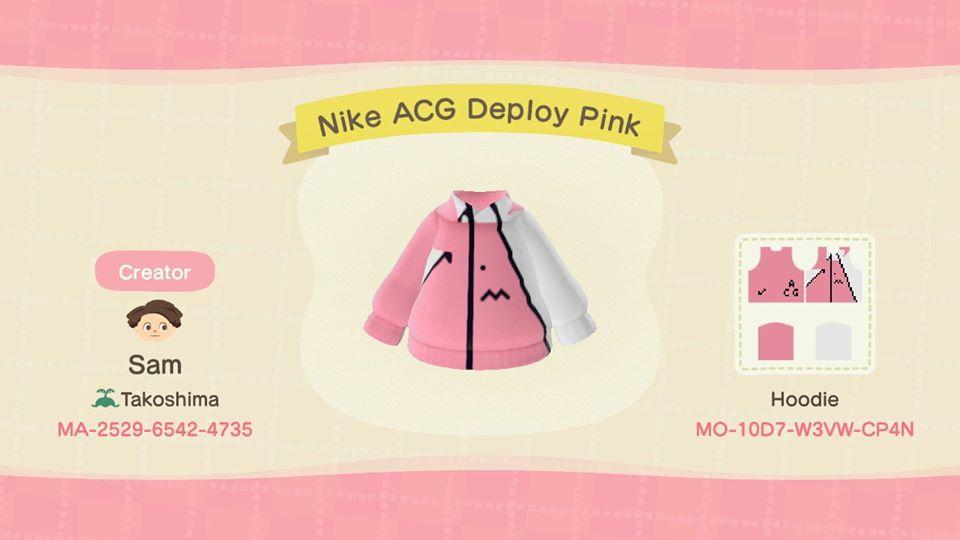 Animal Crossing Design Code: MO-10D7-W3VW-CP4N Nike ACG Deploy Pink