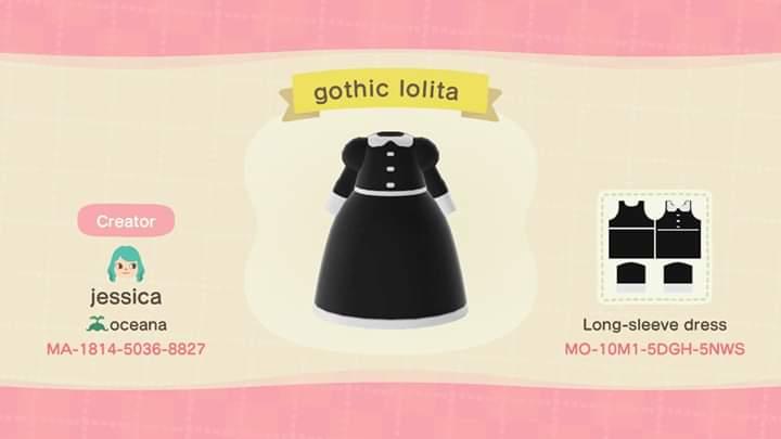 Animal Crossing Design Code: MO-10M1-5DGH-5NWS gothic lolita