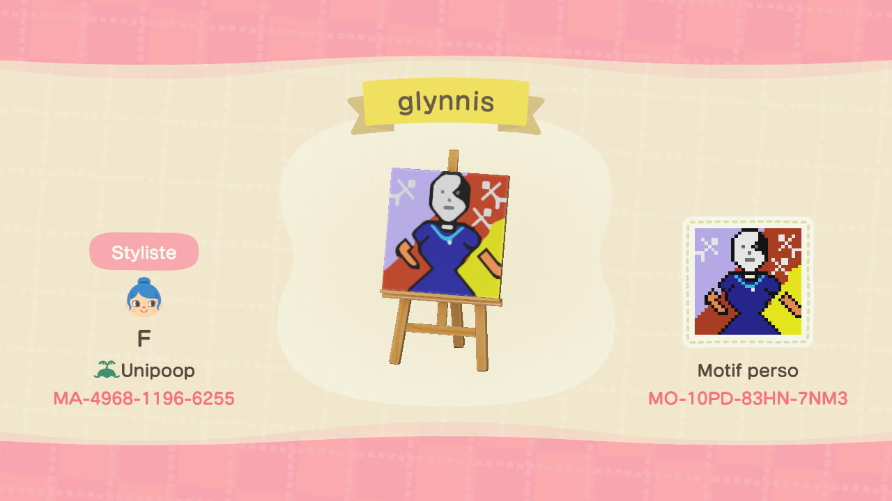 Animal Crossing Design Code: MO-10PD-83HN-7NM3 friends glynis