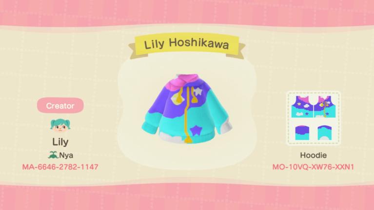 Animal Crossing Design Code: MO-10VQ-XW76-XXN1 Lily Hoshikawa