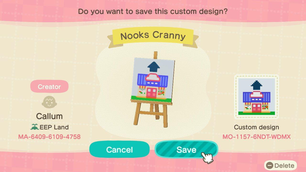 Animal Crossing Design Code: MO-1157-6NDT-WDMX Nooks Cranny Up