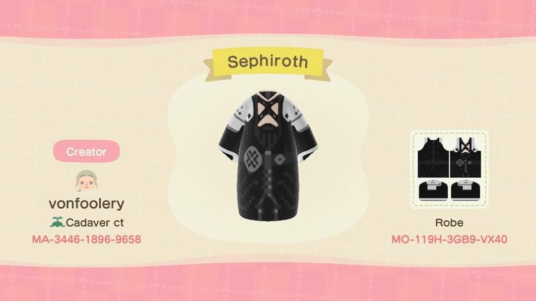 Animal Crossing Design Code: MO-119H-3GB9-VX40 Sephiroth