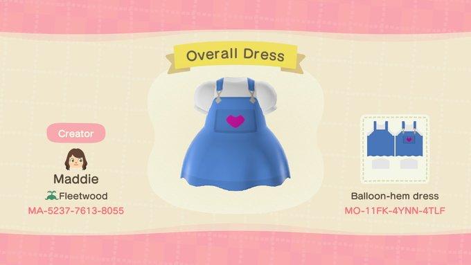 Animal Crossing Design Code: MO-11FK-4YNN-4TLF Heart Overall Dress