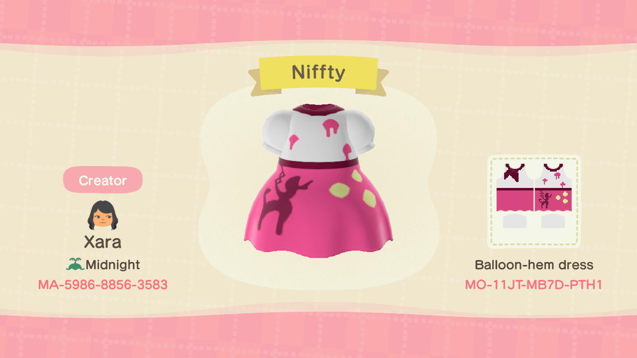 Animal Crossing Design Code: MO-11JT-MB7D-PTH1 Niffty