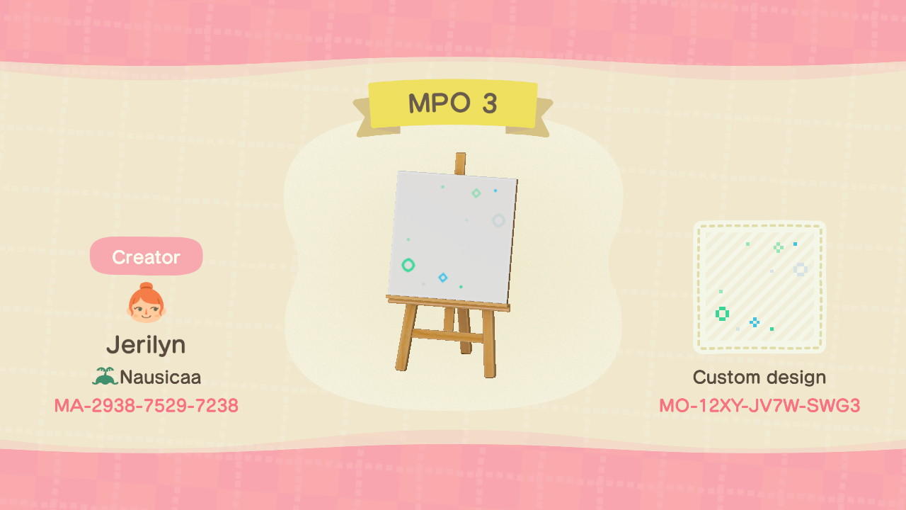 Animal Crossing Design Code: MO-12XY-JV7W-SWG3 MPO3 Blue