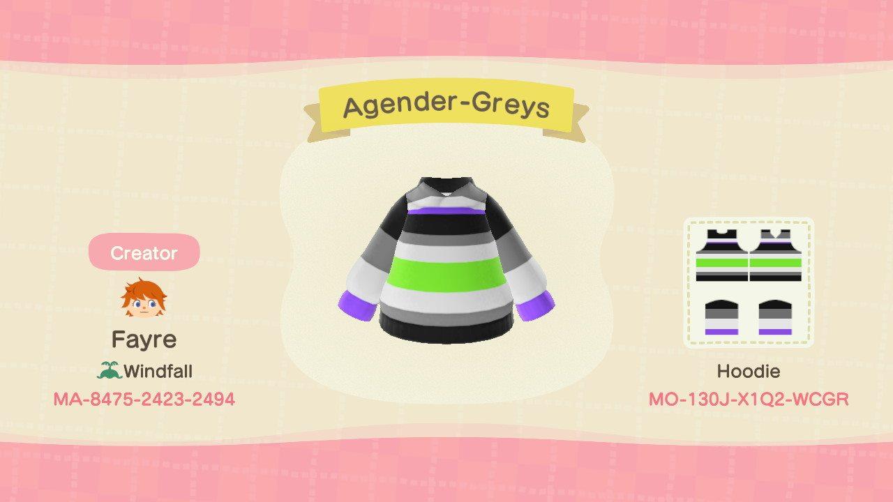 Animal Crossing Design Code: MO-130J-X1Q2-WCGR Agender-Greys